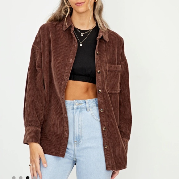 Glassons Organic Oversized Cord Shirt 